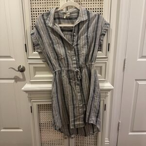 Striped Button-Up Dress